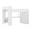 Grand lit mezzanine avec bureau et garde-robe, escalier, tête de lit avec rangement intégré et port USB-245721668