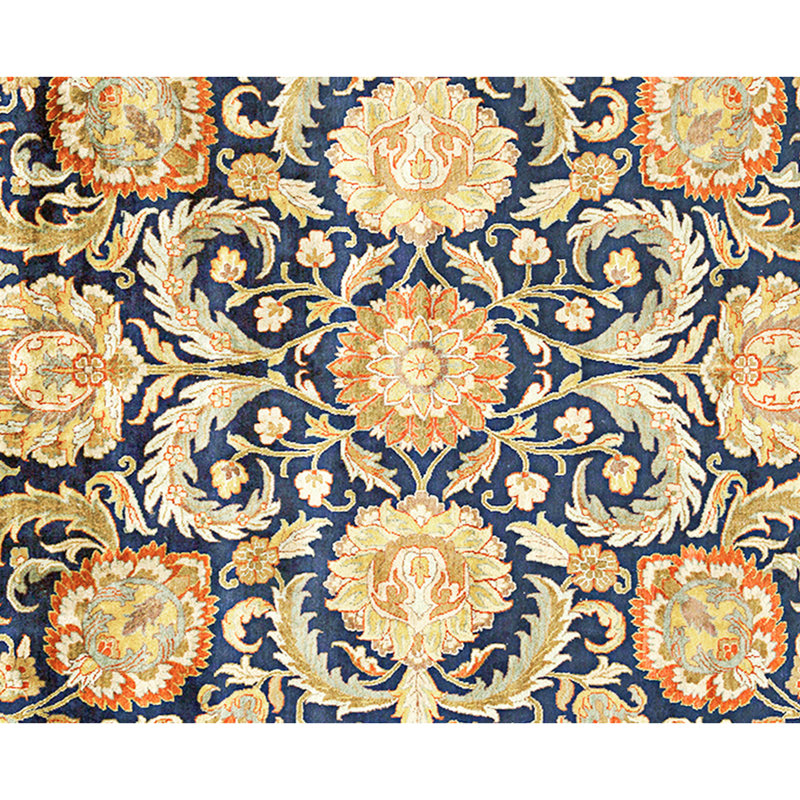 High-Quality Hand-Knotted Navy Area Rug