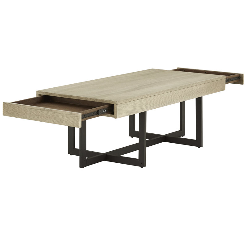 Table basse avec rangement Burch, Blanc ivoire