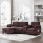 Canapé en velours côtelé L-Type avec design segmenté 4 places, porte-gobelet, port USB, boîte de rangement, console mobile et rangement pour repose-pieds-754897910