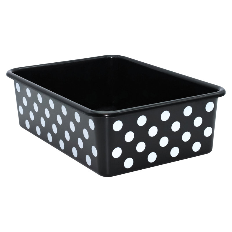 Grand casier de rangement à pois, H 5 po x l 16,25 po x P 11,5 po, Noir