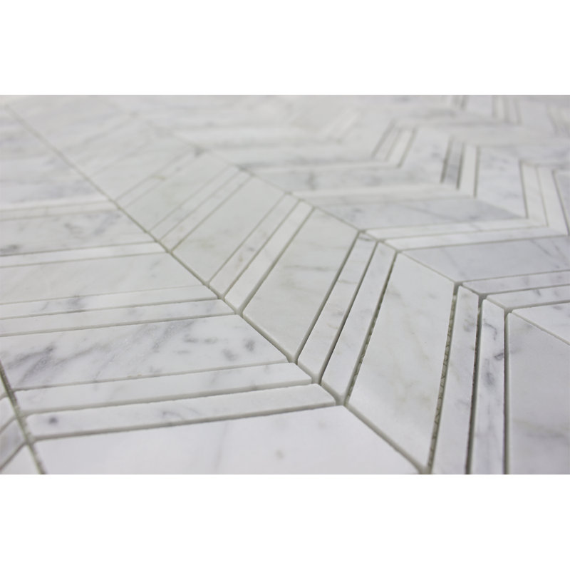 CHEVRON POLISHED, Bianco Carrara