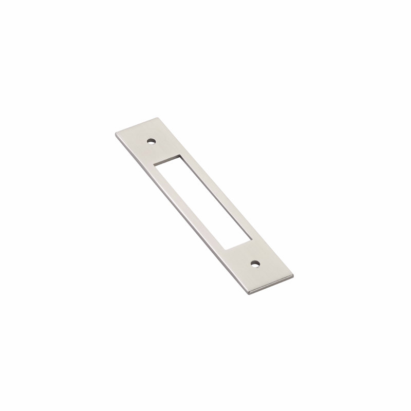 Plaque arrière pour poignées de tiroir / tiroir Emtek, Nickel satiné, H 5,25 po x l 1 po
