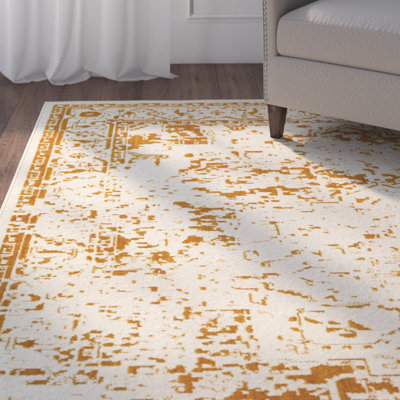 Tapis zone beige/orange oriental Tierney