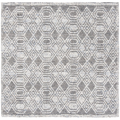 Tapis gris en laine tissé à la main Jacques
