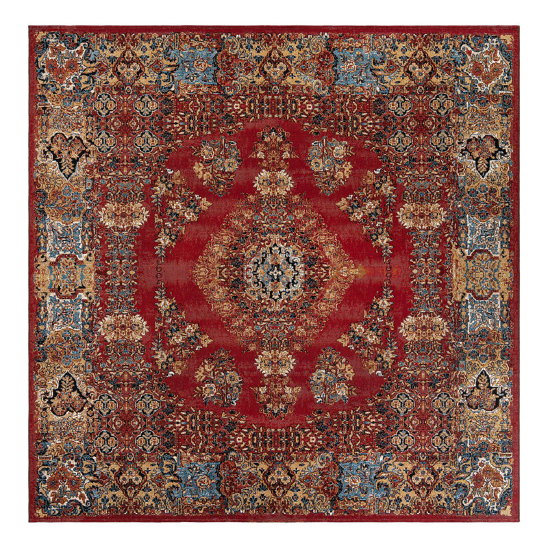 Indoor/Outdoor Traditional Area Rug, Square 10'