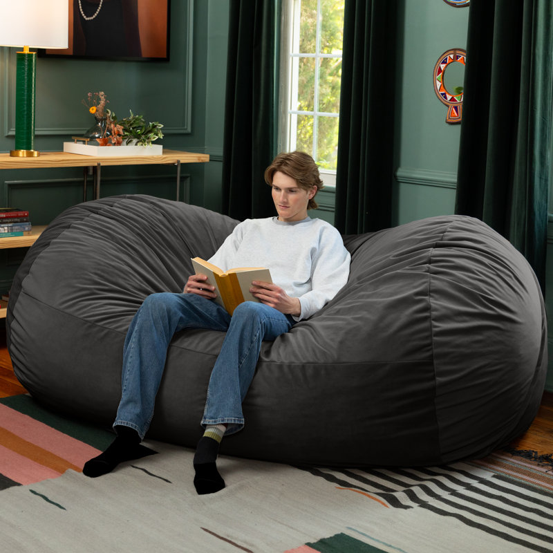 Canapé à billes Grand Lounger, Velours noir
