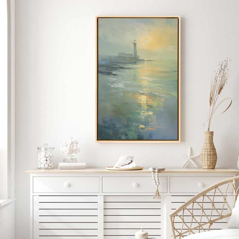 Guider Light V2 sur toile par Golden Glow Interiors, Cadre américain en érable flottant, H 20 po x l 14 po x P 1,75 po