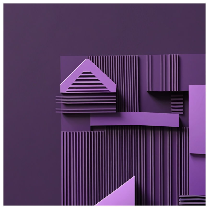 Couvertures de formes géométriques mauves, 50 po L x 60 po H