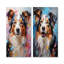 Playful Collie Portrait - ensemble de salon mural en métal 2 pièces-1310380698