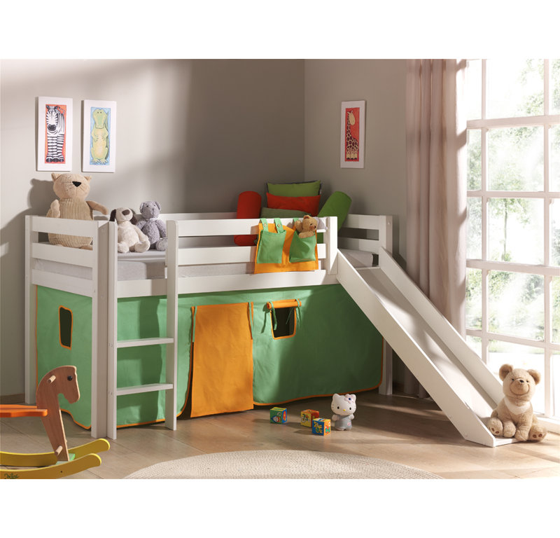 Pino Mid Sleeper Loft Bed, White, 210 x 218 cm