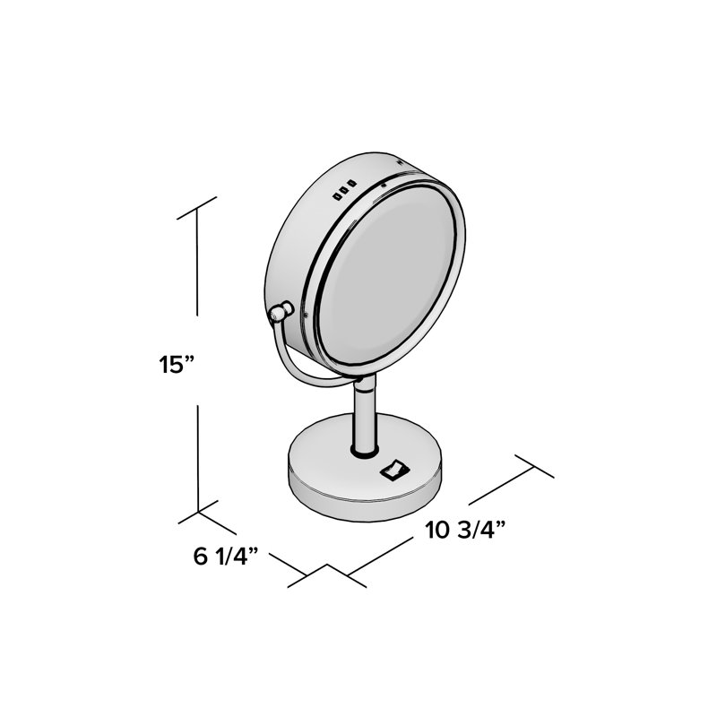 Miroir de maquillage lumineux 8,5 ", Chrome