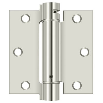 Deltana DSH35U14 3-1/2" x 3-1/2" Spring Hinge; Bright Nickel Finish