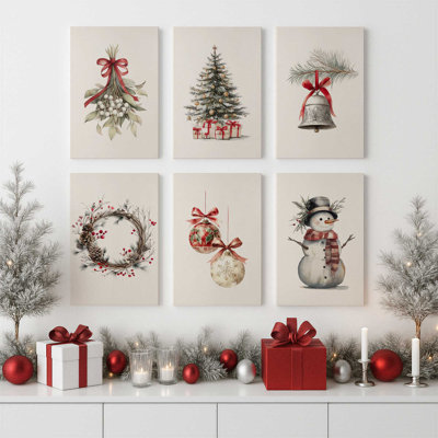 Yuletide Treasures Set of 6 Canvas Prints