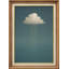 Nuage minimal sur fond bleu, décoration murale moderne, impression sur toile encadrée-796009203-796009202