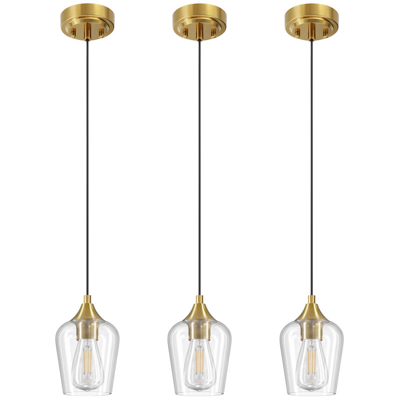 Luminaire suspendu à hauteur réglable, Or brossé, 3