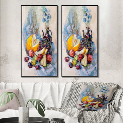 «Fruit Table Impressionism», ensemble de 2 peintures sur toiles