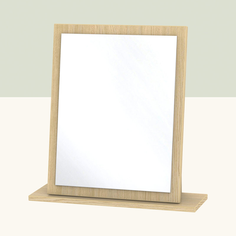 Fully Assembled Grety Dresser Mirror, Oak