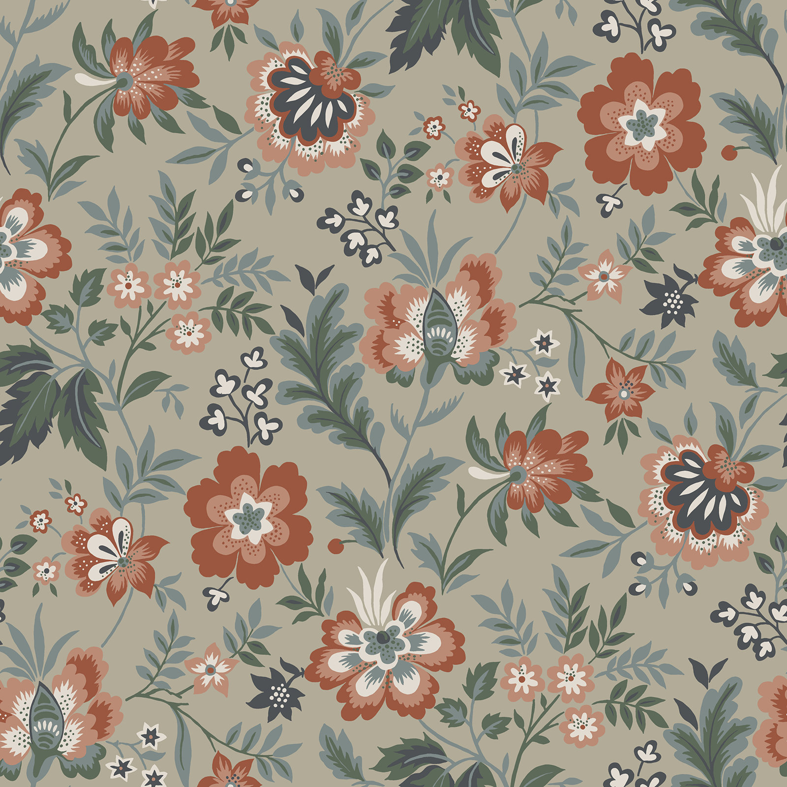 Ainslee Floral Wallpaper, Beige