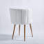 Ensemble de 2 chaises de salle à manger pour salle à manger et café en tissu blanc classique avec dossier rembourré-214492706