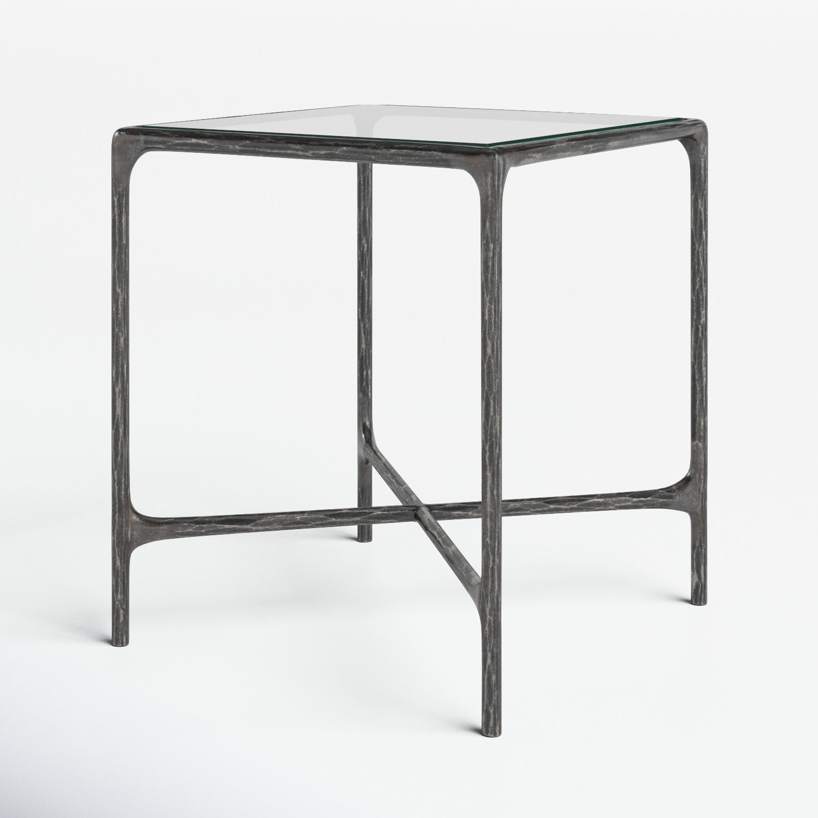 Evelynn End Table, Brass, Clear