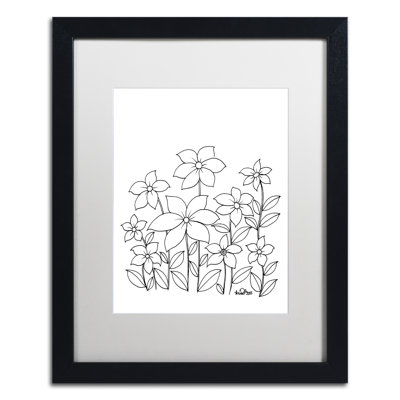« simple fleur doodle », impression sur toile encadrée