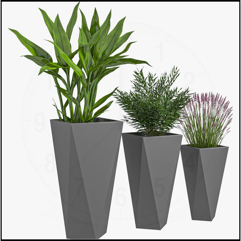 Jardinières hautes avec trous de drainage