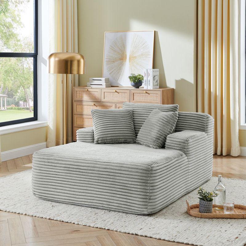 Méridienne simple, sans assemblage, fabriquée en tissu de velours
