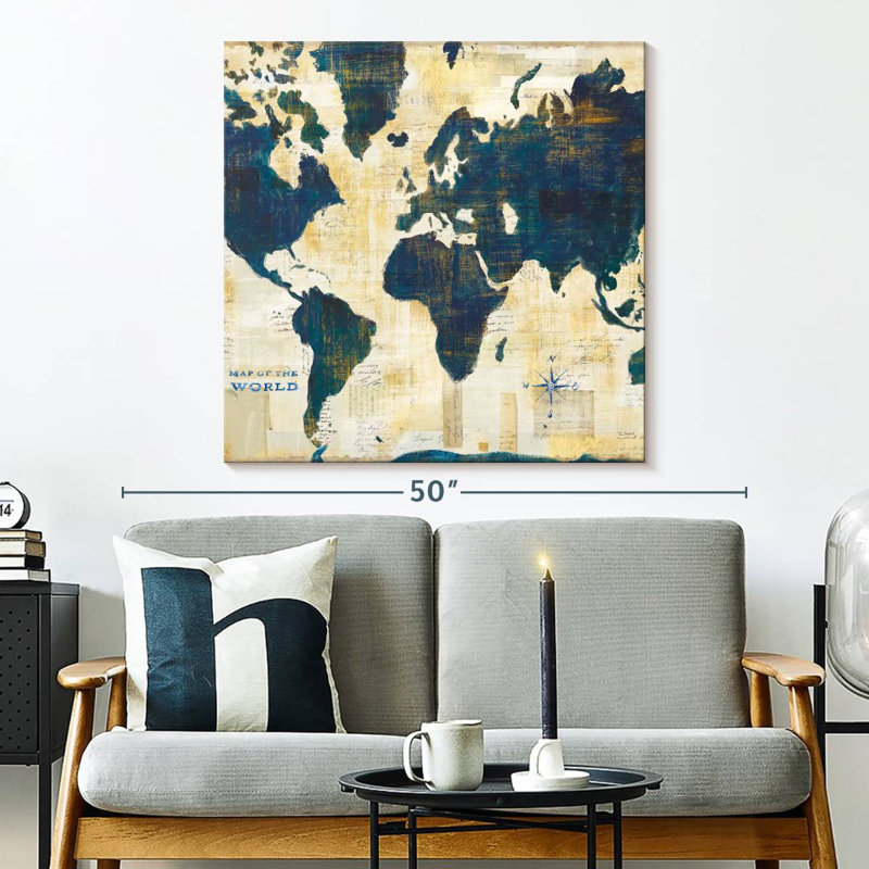 Aliaz Antique World Map Collage II, 33" H x 33" W