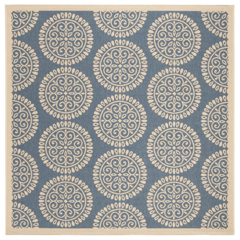 Tapis d'intérieur / extérieur Burnell Linden, Carré 6 pi 7 po