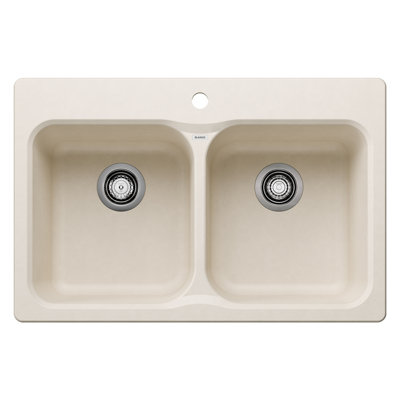 Évier de cuisine à double cuve à montage sur plan / encastrable en L 31,5 po x l 20,67 po Vision