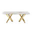 Table basse en acier inoxydable à motif marbré L 50,78 po x l 27,16 po x H 18,11 po pour le salon et le bureau