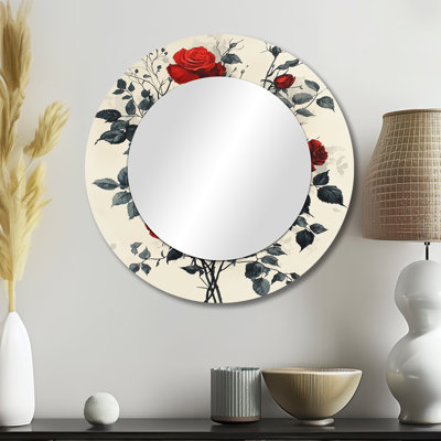 Midnight Red Black Roses Bouquet - Art mural miroir décoratif moderne - imprimé sur métal