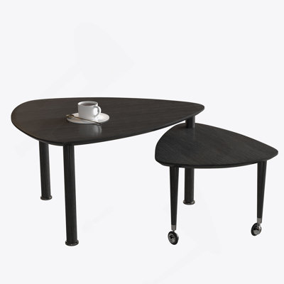 360 Degree Rotatable Modern Coffee Table For Living Room, Solid Wood Legs With Simply Assemble Cocktail Table, Rotating Modern Apartment Wood Furniture Walnut / Black / Gray Brown / White Color