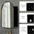 24X36 Inch Matte Black Metal Bathroom Cabinet, Recessed With Mirror And Adjustable Shelves, Space Design Storage Cabinet Mirror, Arched Recessed, Frame, Shelf Efficiency