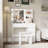 White Makeup Vanity Table With Mirror & , 3 Modes Adjustable Brightness, Extra Deep Drawers, Ample Storage Space Desk Lighting References, 4 Abundant Volume, Modern