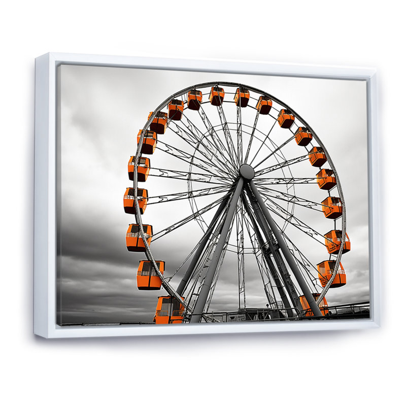 Jineen Coral Ferris Wheel Joyful Spin I - Print, Cadre flottant blanc, H 16 po x l 32 po x P 1 po