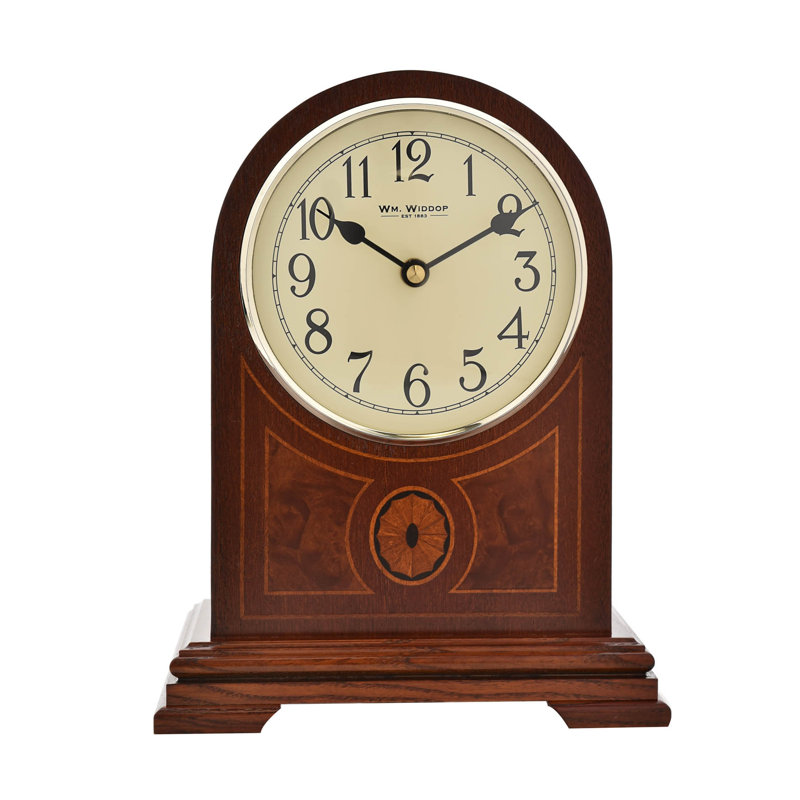 Manufactured Wood Quartz movement / Crystal Tabletop Clock in Brown Wood