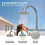 Douche extérieure autoportante Cavela 94 po en acier inoxydable avec pommeau de douche effet pluie et douchette, fini nickel brossé