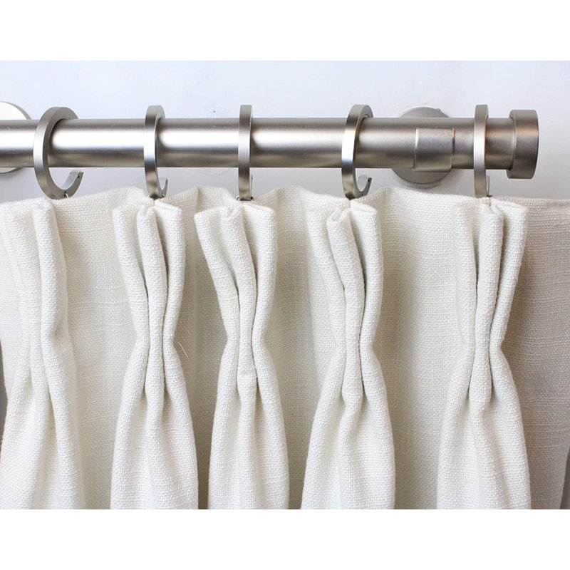 4'' Overall Width Single Curtain Rod, 95" H x 4" W x 4" D, Pewter