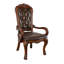 Fauteuil de direction capitonné en chêne cerisier H 46 po Caruthers