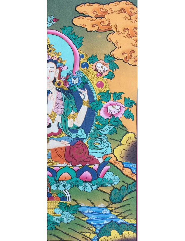 Chenrezig | Avalokiteshvara Thangka (Thangka sans brocart)