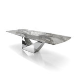 Rectangle Marble Pedestal Dining Table