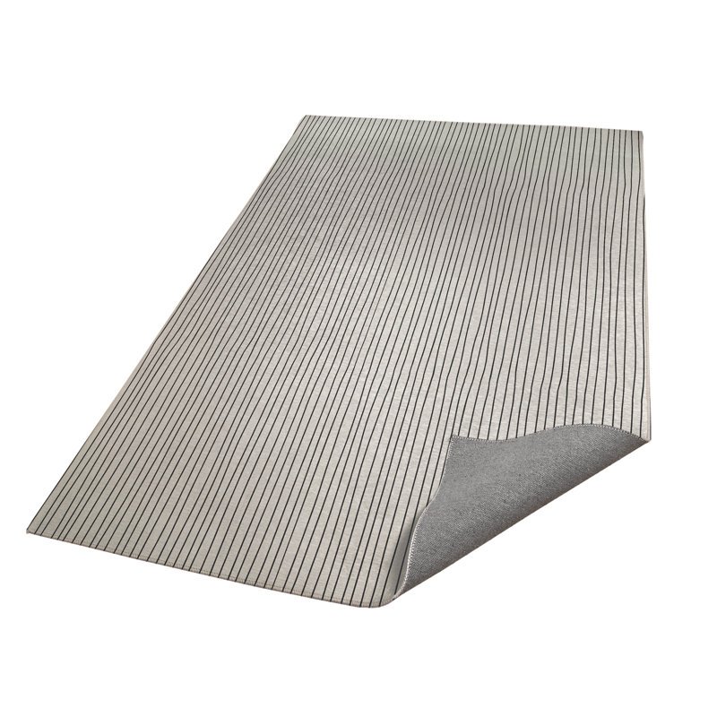 Slat Kids Play Mat, Ivory/Charcoal, Rectangle 5' x 7'