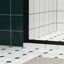 Porte de douche coulissante double 76 po avec poignée pour suspendre les serviettes, cadre en aluminium noir, guide d'installation facile