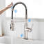 Robinet de cuisine tactile avec douchette rétractable - jet pivotant à 360 degrés, corrosion, rouille, nickel brossé, acier inoxydable, contrôle sans effort de la poignée pivotante-864536819