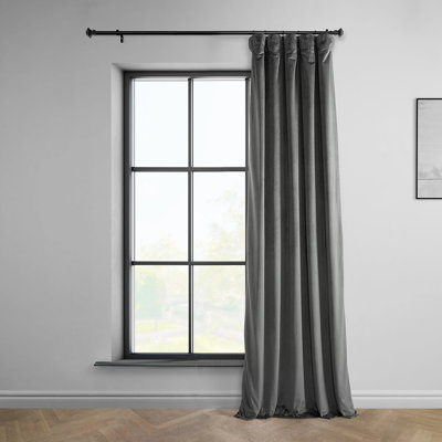 Matra Plush Velvet Curtains for Bedroom - Room Darkening Curtains for Living Room Window Single Panel