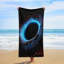 Serviette de plage à trou noir, serviette de plage surdimensionnée en microfibre, serviettes antidérapantes légères à séchage rapide 63 po x 32 po pour accessoires de natation, piscine, gymnase, yoga et camping