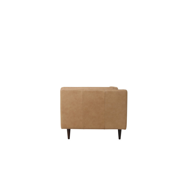Woods Sofa Brown Leather, Tan