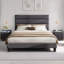 Base de lit grand Alti Modern avec tête de lit tapissier en lin, gris-723460656-723460657
